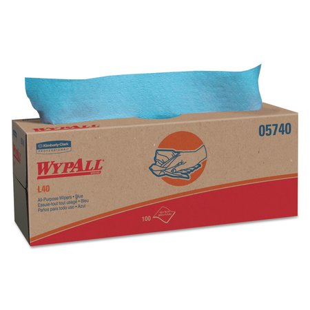 WYPALL Towels & Wipes, Blue, Box, Double Recrepe (DRC), 100 Wipes, Unscented, 900 PK KCC 05740
